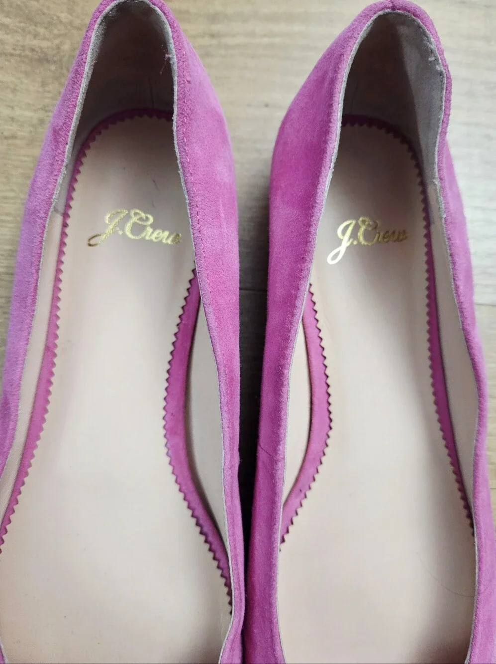 J.Crew Fuchsia Suede Classic Flats
